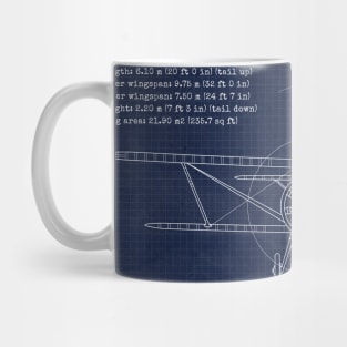 Polikarpov I15 Chaika Blueprint Mug